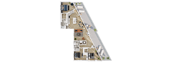 a floor plan of a plan with bedrooms and a living room