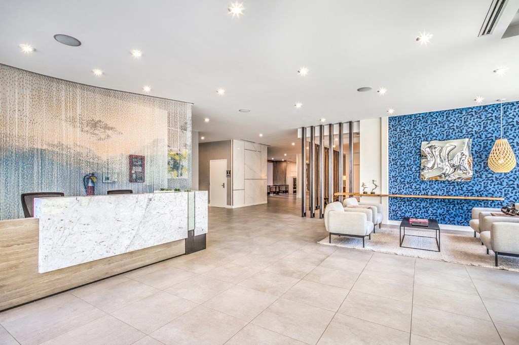 Leasing office with seating area