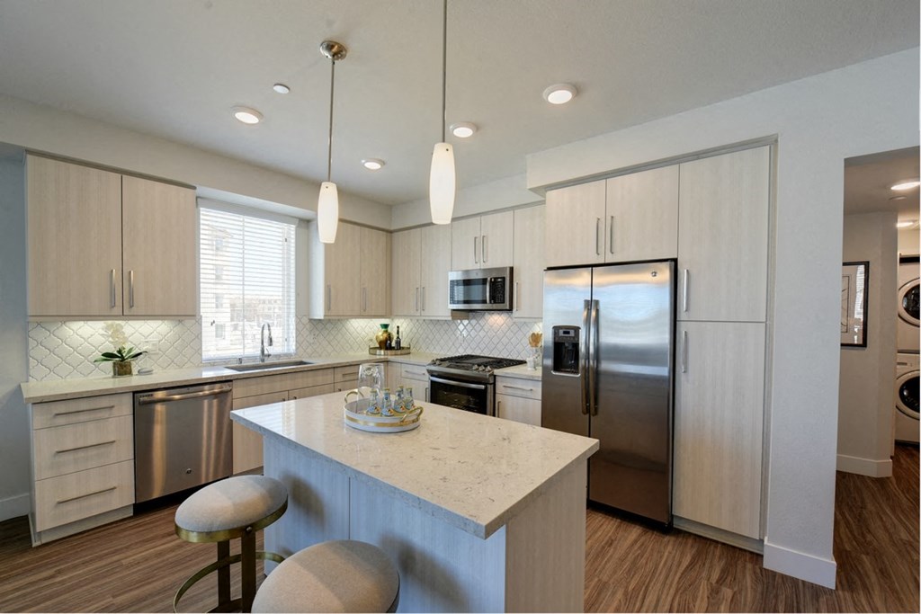 Kitchen with Stainless Steel Appliances at Sola, California, 92130
