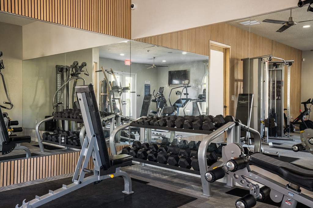 A Gym With Weights at Cantata at the Trails, New Mexico