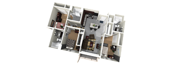 a floor plan of a house with a bedroom and a living room