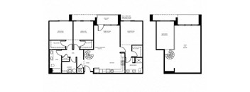 Three Bedroom Loft Floor plan