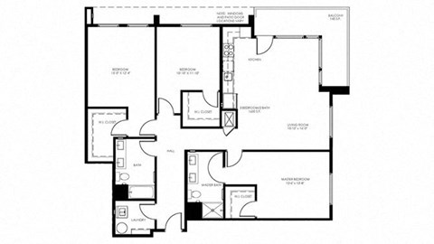 Three Bedroom Floor plan
