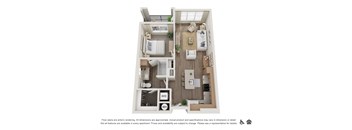 a 1 bedroom floor plan | lodges at providence