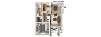 3d floorplanat The Missions at Rio Vista, San Diego, CA