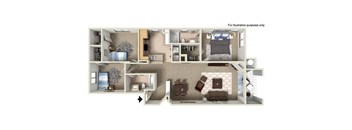 3d floorplanat The Missions at Rio Vista, California, 92108