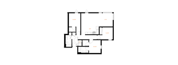 A floor plan of a house with labeled rooms.