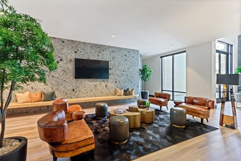Living room filled with furniture and a flat screen tv at Array La Mesa, La Mesa, CA