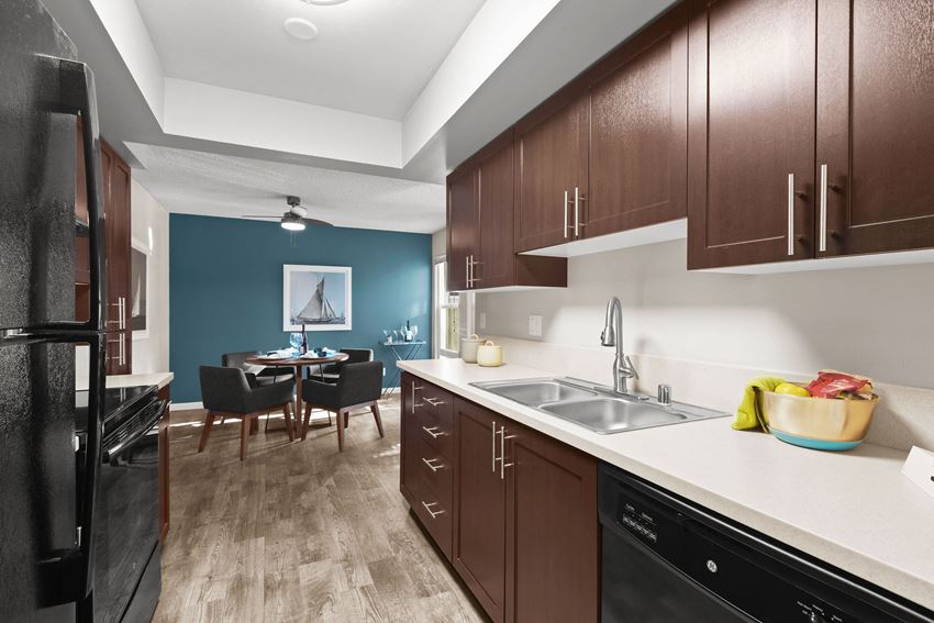 Model Apartment Kitchen at Central Park East, Bellevue, 98007