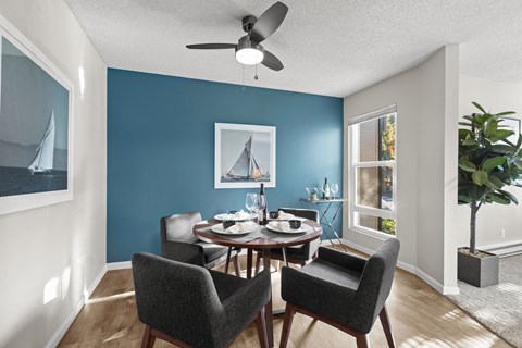 Model Apartment Dining Room at Central Park East, Washington