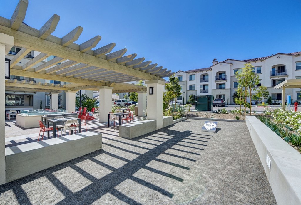 Redesigned Outdoor Fireplace Lounge, at SETA, CA, 91942