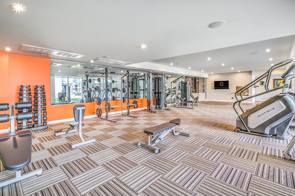 the property also has a fitness center with a treadmill and elliptical machines.