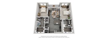 a floor plan is shown with the furniture shown in this image