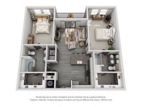 a floor plan is shown with the furniture shown in this image