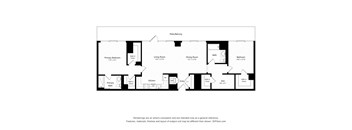 A black and white drawing of a house layout.