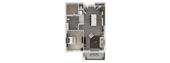 a1 floor plan  1 bedroom with 2 baths  129