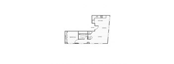 a floor plan of a 1 bedroom floor plan