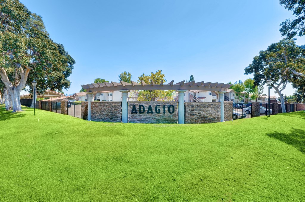 Monument sign with lush landscaping