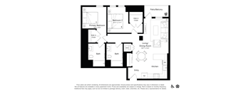 A black and white image of a house floor plan.