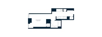 A floor plan of a living/sleeping area that is 12'10" x 11'5".