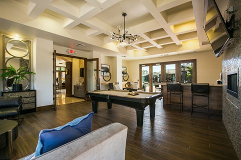 Clubhouse With Billiards Table at SkyStone Apartments, Albuquerque
