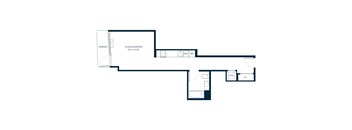 A floor plan of a living/sleeping area that is 12'8" x 11'10".