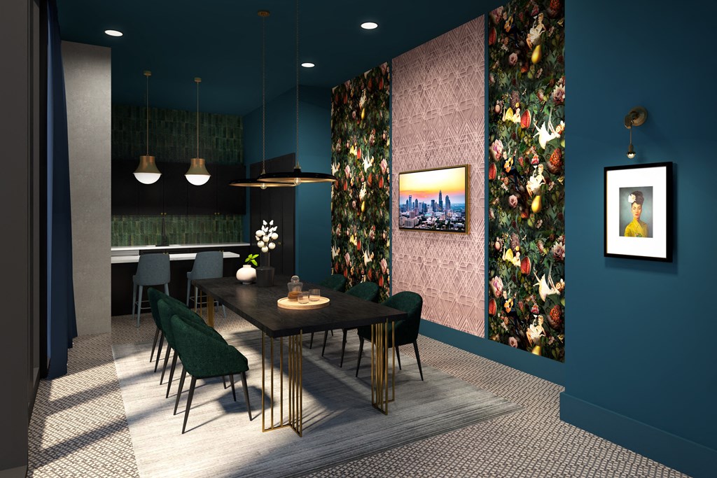 a rendering of a dining room