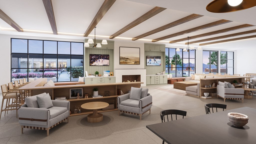 Lounge area with two TV's