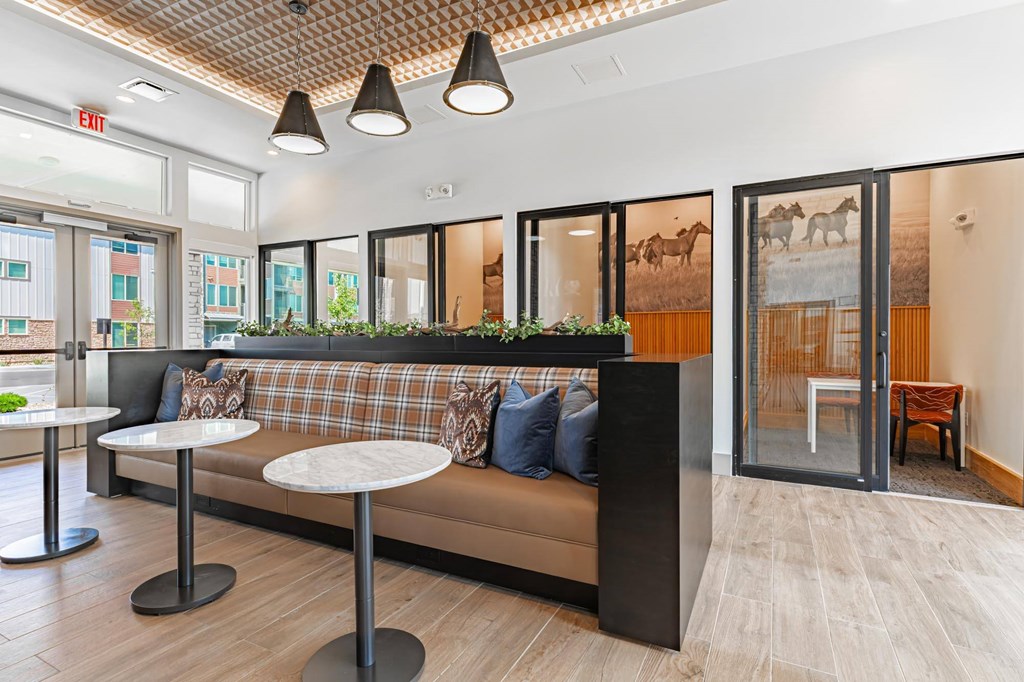 Co-working space with individual conference rooms