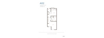 A02 is a floor plan of a one bedroom apartment.