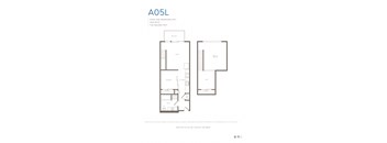 A floor plan for a one bedroom loft apartment.