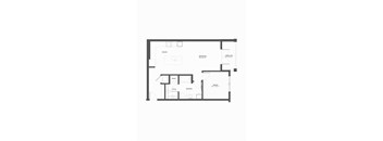 a floor plan of a house with a loft and a patio