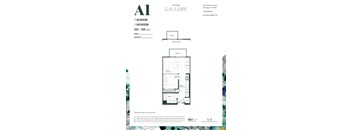 A floor plan for a one bedroom, one bathroom apartment.