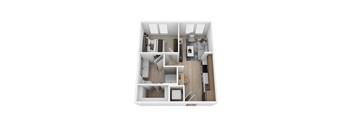 a stylized 3d floor plan of a102