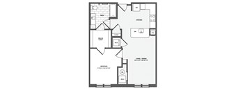 A black and white image of a house floor plan.
