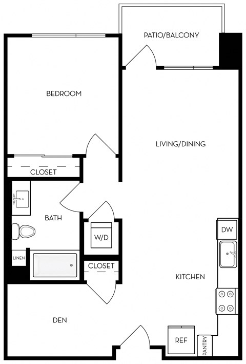 A1 772-to778 Sq.Ft. Floor Plan at Exhibit at J Town, San Jose, California