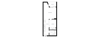 A black and white diagram of a house layout with labeled rooms.