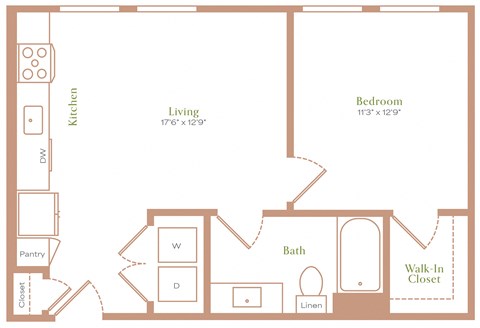 a floor plan of a living room with a bedroom and a bathroom