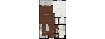 a floor plan of a room with a wooden floor