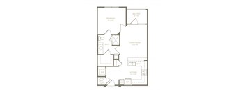 a floor plan of a 1 bedroom apartment