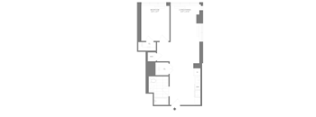 A floor plan of a building with rooms labeled CL, R, and DVJ.