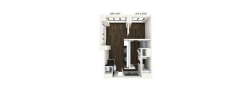 room plan of a 1 bedroom019 sq ft
