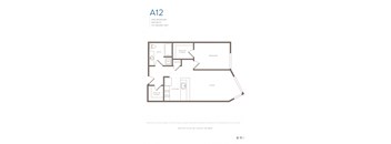 A black and white image of a floor plan for a one bedroom apartment.