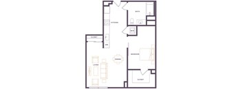 a floor plan of a bedroom apartment