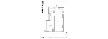 A floor plan for Anagram Nomad shows a bedroom, a living area, a kitchen, and a reference to a bathroom.