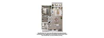 a floor plan of a bedroom apartment