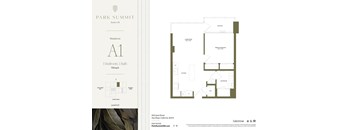 A brochure for Park Summit Residence A1, a 1 Bedroom, 1 Bath apartment sized at 705 sq.ft.