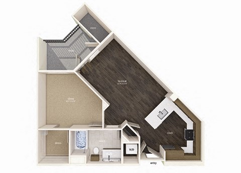 A1 Floor Plan at Gravity, San Diego, 92120