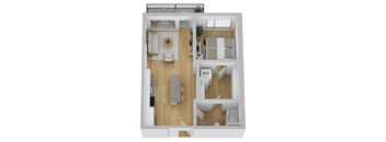 a floor plan of a home with a bedroom and a living room