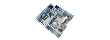 A1 V2 Floor Plan at The Fulton, Los Angeles, California